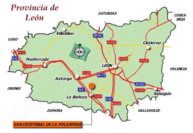 Mapa de la provincia de León